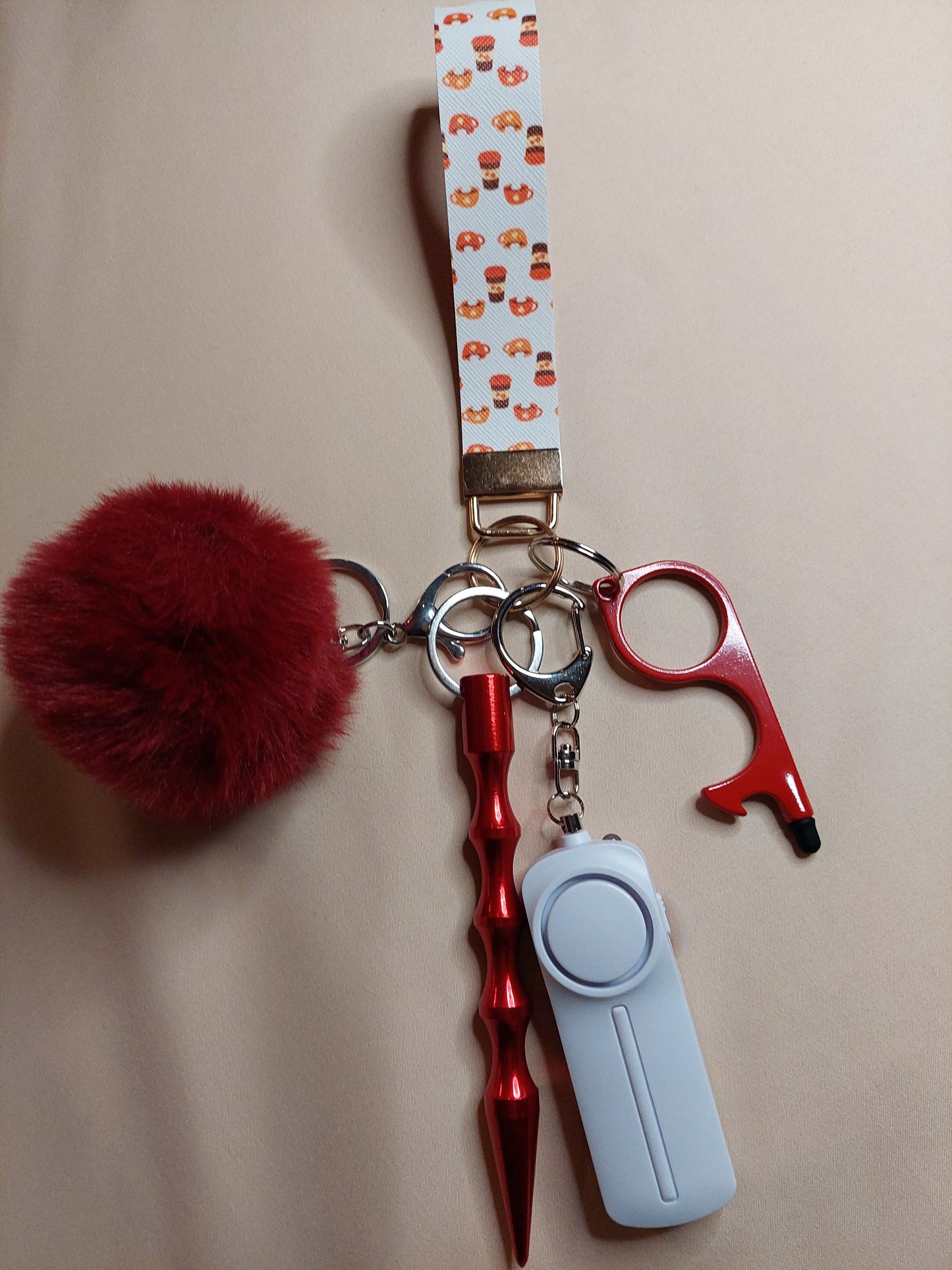 Pumpkin Spice Latte Themed Safety Keychain | Self Defense Keychain | Halloween
