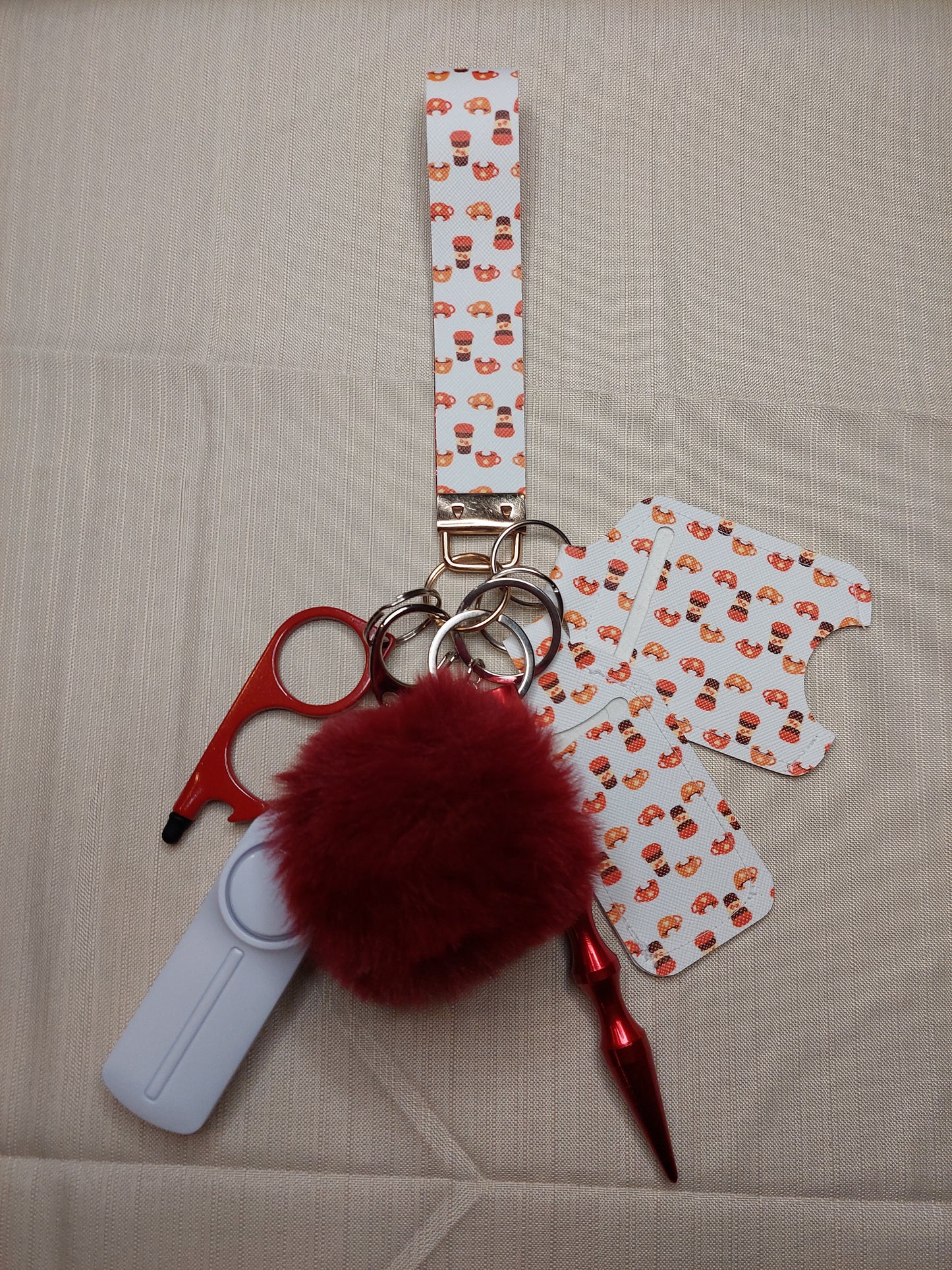 Pumpkin Spice Latte Themed Safety Keychain | Self Defense Keychain | Halloween