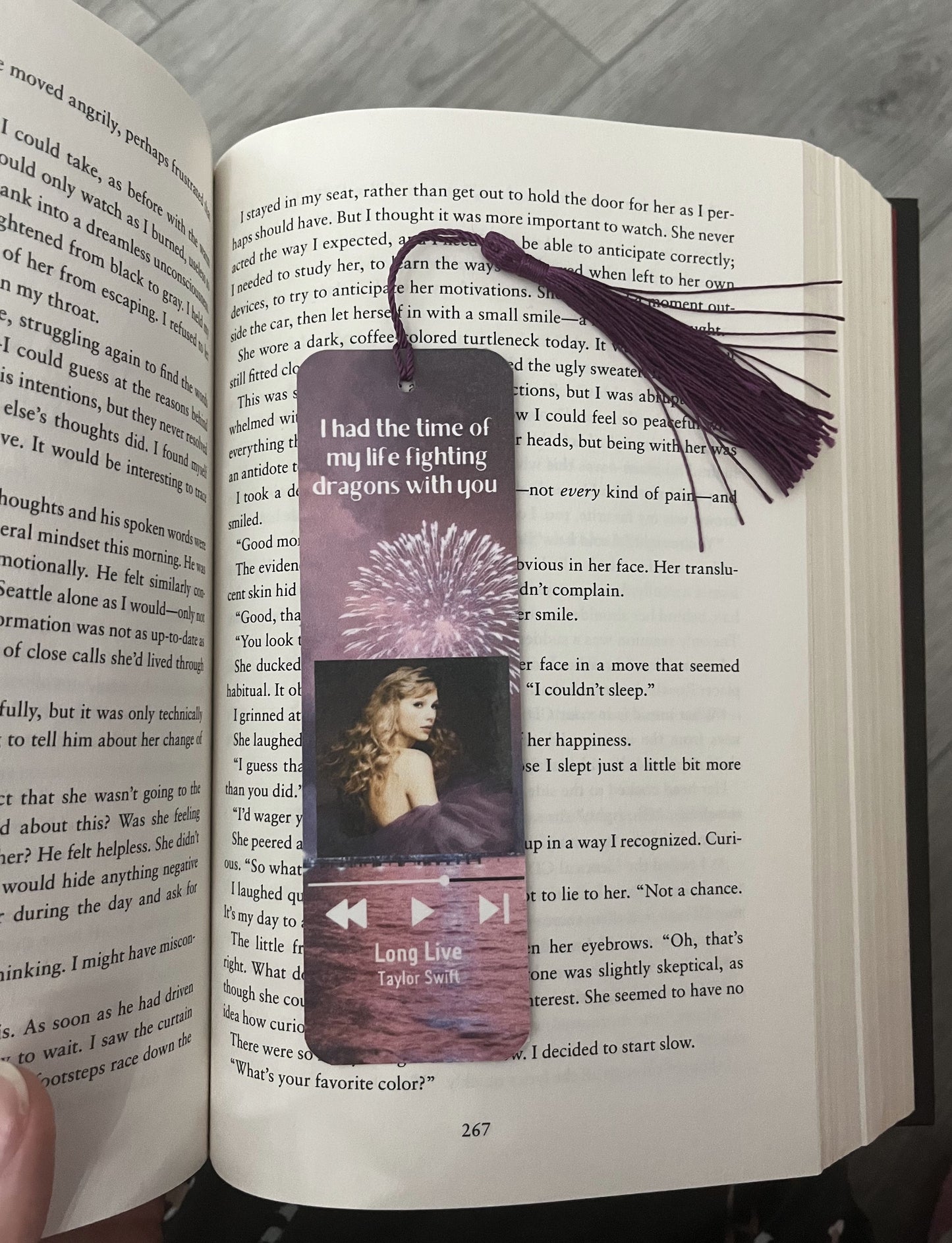 Taylor Swift Song Bookmark
