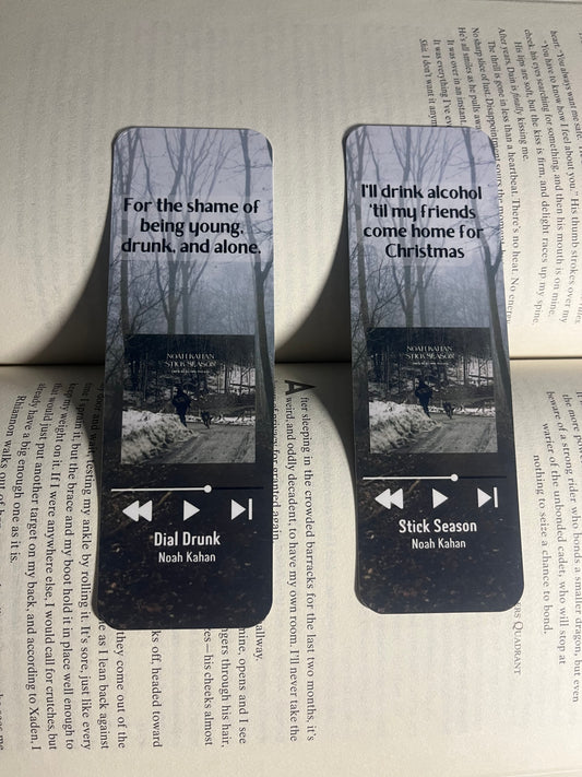 Noah Kahan Song Bookmark
